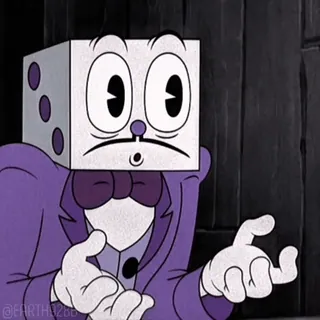 😵 fd2bd2e7 King Dice Cuphead Cartoon, Würfel, Cuphead, Charakter, Boss, Bösewicht whatsapp sticker