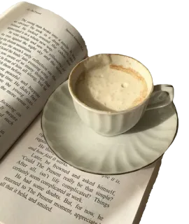 ☕️ 56a69923 stand the
er proceful and E
Hell
the young
the more seneg
Reuning on
moane
dwich
He tho
and how fast two
Later, he frowned and asked himself,
After all, isn't life complicated? Things
"Could The Present really be that simple?
certainly seem complicated at work.
returned to The Present moment, appreciat
He had some doubts. But, for now, he
all that it held, and smiled. książka, kawa, czytanie, literatura, napój telegram sticker