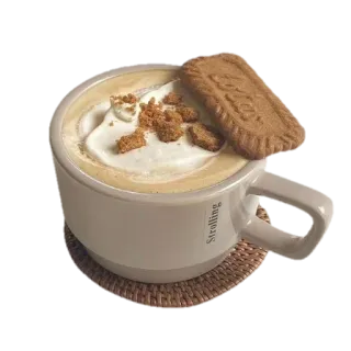 ☕️ 5788ac2b Strolling kawa, latte, ciastko, lotus biscoff, śmietanka, kubek, spacer telegram sticker