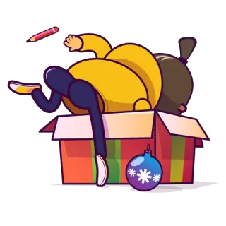 🎁 e27af40c กล่อง, คริสต์มาส, เครื่องประดับ, ตก, การ์ตูน, ของขวัญ telegram sticker