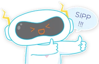 👍 b85ae662 SIPP!!! robot, cartone animato, pollice in su, sorso telegram sticker