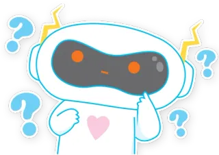 🤔 c28f988a robot, punti interrogativi, pensando, cartoni animati, confuso, carino, adesivo telegram sticker