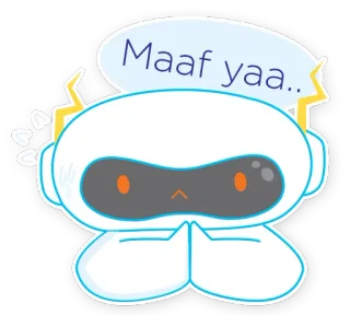😞 c76b6a06 Maaf yaa.. scusa, mi dispiace, robot, supplicante, carino, cartone animato telegram sticker