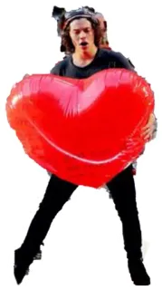😍 6cdee2f1 Harry Styles แฮร์รี่ สไตล์ส, ลูกโป่งหัวใจ, นักร้อง, คนดัง whatsapp sticker