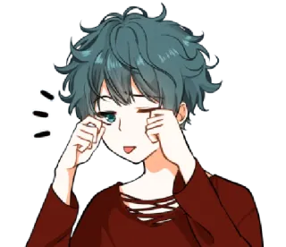 🥱 73e03b1b Anime, Triste, Chorando, Menino, Desenho animado telegram sticker
