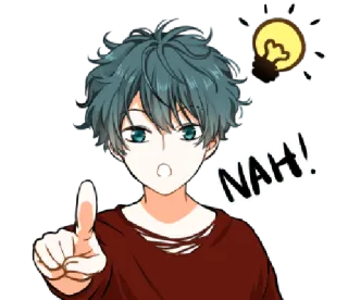 💡 dcf0fbc1 NAH! anime, lâmpada, menino, nah, não telegram sticker