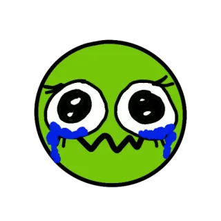 😭 34ce4a45 piangere, triste, emotivo, faccia, verde telegram sticker