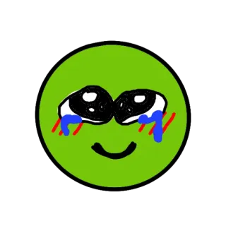 🥰 abed44ba Emoji, Piangere, Triste, Faccia, Verde telegram sticker