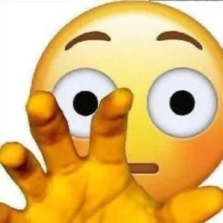 😳 fe2a5765 Emoji, Mano, Scioccato, Che raggiunge telegram sticker