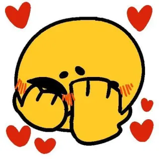 🟡 5729e1b4 Emoji, Liefde, Harten, Schattig, Geel, Blij telegram sticker