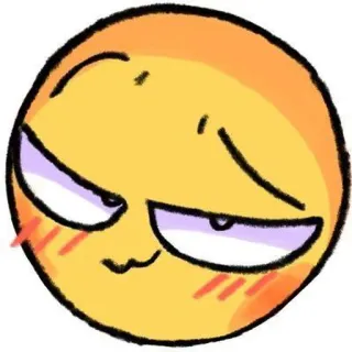 🟡 911177ee Emoji, Gezicht, Uitdrukking, Zelfgenoegzaam, Schattig, Cartoon telegram sticker