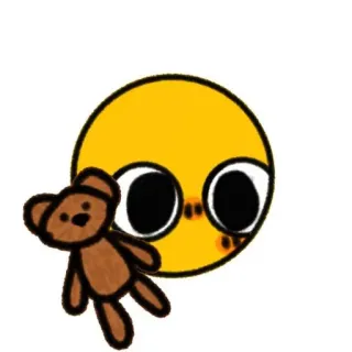 🟡 e254a98b Emoji, Teddybeer, Schattig, Cartoon telegram sticker