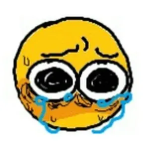 🟡 ecdba9b6 Emoji, Huilend, Verdrietig, Bedroefd, Emotioneel, Meme telegram sticker