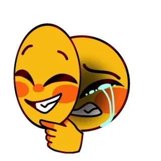 🟡 fdb55d1d Emoji, Verdrietig, Blij, Masker, Huilend telegram sticker