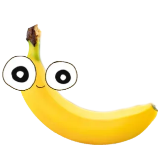 👀 086152df plátano, fruta, ojos, dibujo animado, comida, divertido, mono whatsapp sticker