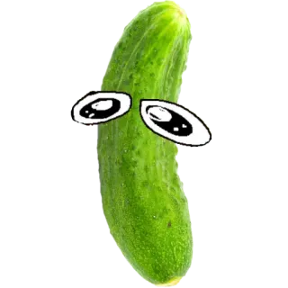 🥺 68252f71 pepino, ojos, comida, verdura, ojos de dibujos animados whatsapp sticker