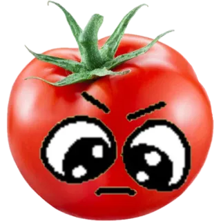 😡 861e79ea tomate, dibujo animado, comida, verdura, lindo, enojado whatsapp sticker