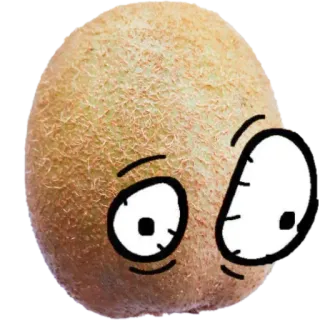 🤨 fee195b9 Kiwi, Fruta, Ojos saltones, Dibujo animado, Divertido, Meme, Original, Sticker whatsapp sticker