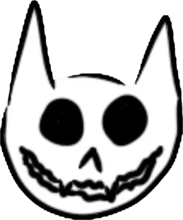 💀 7c67c73d 猫, 头骨, 卡通, 万圣节, 动物, 符号 telegram sticker