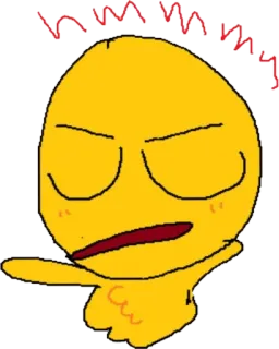 🧐 54b22468 hmmm emoji, pensieroso, giallo, cartoni animati, hmmm telegram sticker