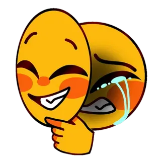 🌝 11fcc7e9 Emoji, Triste, Máscara, Feliz, Llorando, Emocional whatsapp sticker