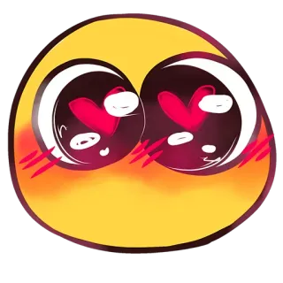 🌝 4532acfc Emoji, Amor, Sonrojo, Corazón, Lindo, Amarillo whatsapp sticker