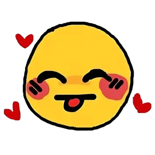 🌝 d25950ef Emoji, Mono, Corazones, Sonrisa, Lengua whatsapp sticker