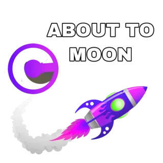 ✅ 473dbc04 ABOUT TO MOON rocket, moon, space, cryptocurrency telegram sticker
