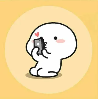 📱 c6aca614 kartun, lucu, cinta, hati, telepon, stiker telegram sticker