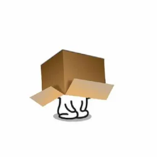 😑 d18a6235 kotak, lucu, kardus, karakter telegram sticker