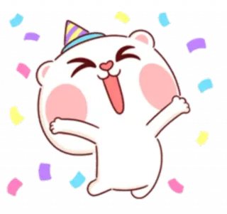 🥳 b73e300f beruang, perayaan, pesta, konfeti, imut, senang telegram sticker