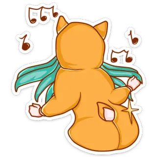🕺 e80f895a 动物, 屁股, 卡通, 跳舞, 可爱, 角色 telegram sticker
