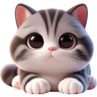 😐 a0eb8d14 cat, kitten, cute, animal, pet, digital art telegram sticker