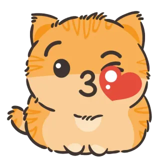 🐱 30909828 gato, gatinho, laranja, animal, fofo, kawaii, coração, amor telegram sticker