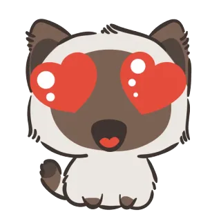 🐱 68464158 gato, animal, olhos de coração, amor, fofo, adesivo telegram sticker