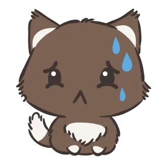 🐱 6971ae6e triste, preocupado, desenho animado, animal, fofo, kawaii telegram sticker