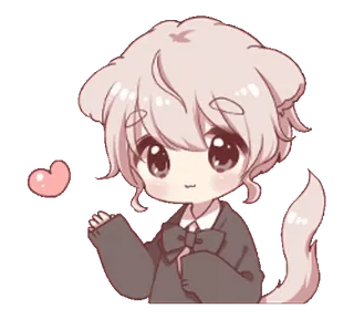 ♥️ 9b0f0b68 动漫, Q版, 卡哇伊, 可爱, 爱心, 卡通 telegram sticker