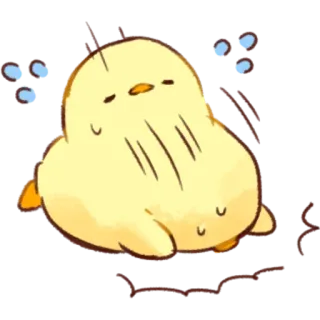 😵 0cb22b2a chick, tired, cartoon, animal, bird, sweaty telegram sticker