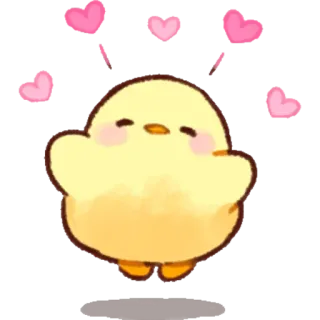 🥰 0e5a96c3 chick, bird, cute, hearts telegram sticker