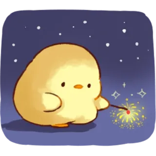🌃 133b7c49 chicken, sparkler, stars, cute, cartoon telegram sticker