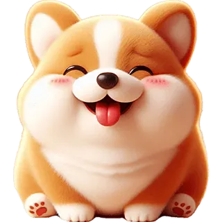 🤣 9e22657c собака, корги, милый, животное, питомец, кавайи, мультфильм telegram sticker