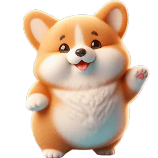 👋 c0a7e2da корги, собака, животное, милый, питомец, мультик, каваий, дружелюбный telegram sticker