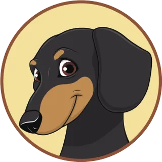 😆 9a957c46 anjing, binatang, dachshund, hewan peliharaan, kartun, potret telegram sticker