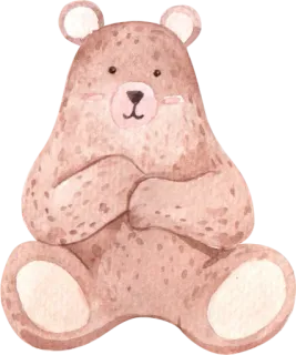 🐻 5f2bedb0 Bär, Tier, Niedlich, Aquarell, Braun, Teddybär telegram sticker