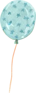 🎈 99f26380 Ballon, blau, Sterne, Party, Feier telegram sticker