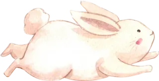 🐰 9c7b17ca Hase, Kaninchen, Tier, laufend, niedlich, Aquarell telegram sticker