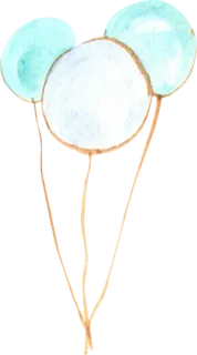 🎈 a95c8244 Ballons, Party, Feier, Dekoration, Aquarell, Blau, Weiß telegram sticker