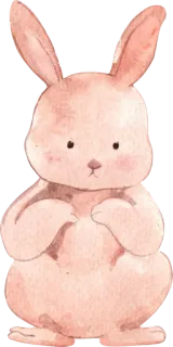 🐰 b7580ce6 Hase, Tier, Häschen, Aquarell, süß, rosa telegram sticker