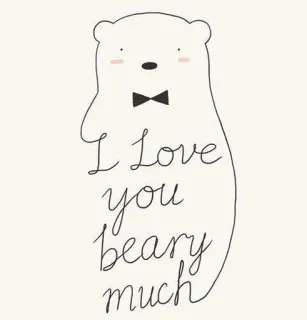 ⛄️ 1d8829e1 I love you beary much beruang, cinta, imut, romantis, salam telegram sticker