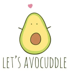 🤗 451086c7 LET'S AVOCUDDLE alpukat, peluk, imut, hati, makanan, kawaii telegram sticker